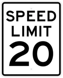 speed limit sign 20 mph